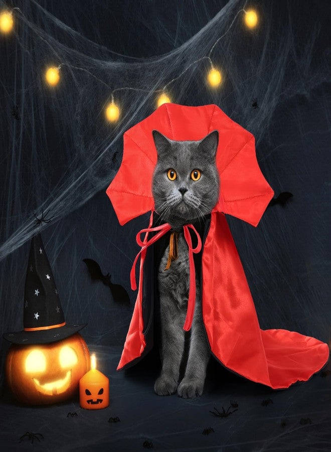 GlyinnHe Dog Cat Halloween Costume,Vampire Devil Cape Cloak Pet Costume for Cats Dogs Halloween Costume Party Supply（2025 Upgraded） - Image 4